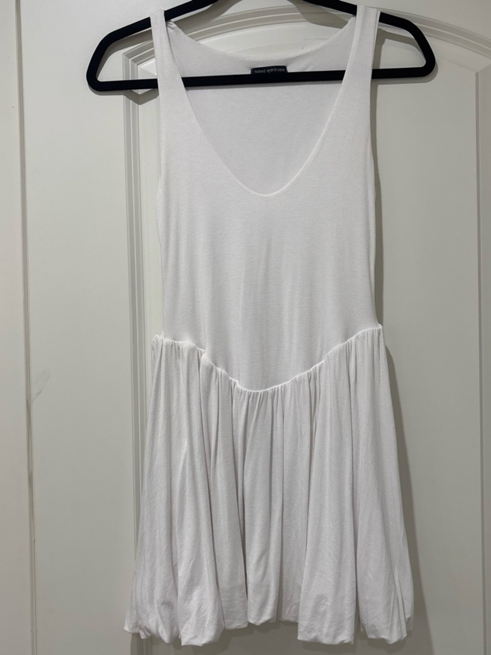 naked wardrobe White Sleeveless V-Neck Mini Dress